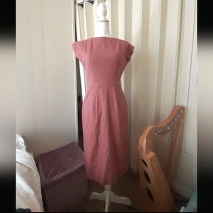 Hearts and Found Sold Out Anita Vintage 50s Wiggle Dress Dusty Rose Pink linen M